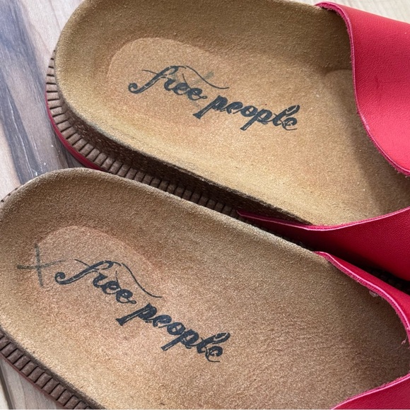 Free People Red Flats with Crisscross Straps - Picture 4 of 6